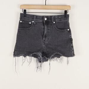 Madewell The Perfect Vintage Heritage Stretch Black Jean Shorts Sz 25 ND670